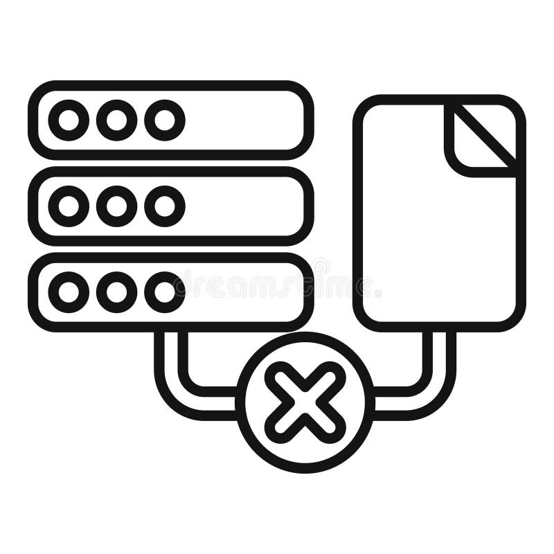 Data server not connecting to file showing loss of data vector illustration