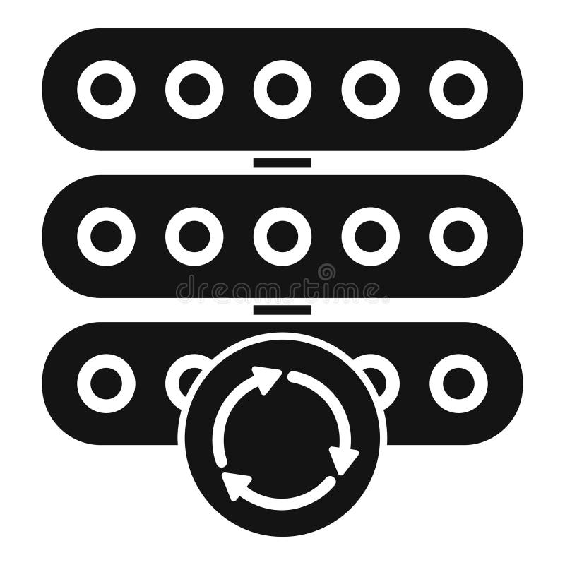 Data server updating with rotating arrows icon showing storage and database royalty free illustration