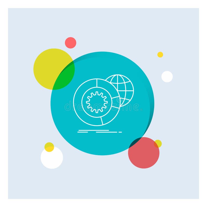 data stora data, analys, jordklot, vit linje färgrik cirkelbakgrund för service för symbol vektor illustrationer data stora data, analys, jordklot, vit linje färgrik cirkelbakgrund för service för symbol vektor illustrationer