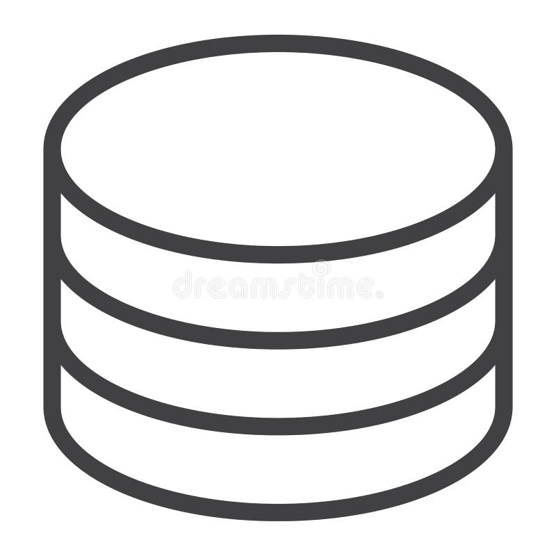 Data Storage line icon, web and mobile, database stock illustration