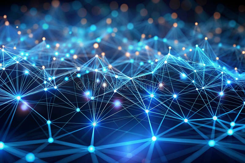 Data technology background. Abstract background. Connecting dots and lines on dark background. royalty free illustration