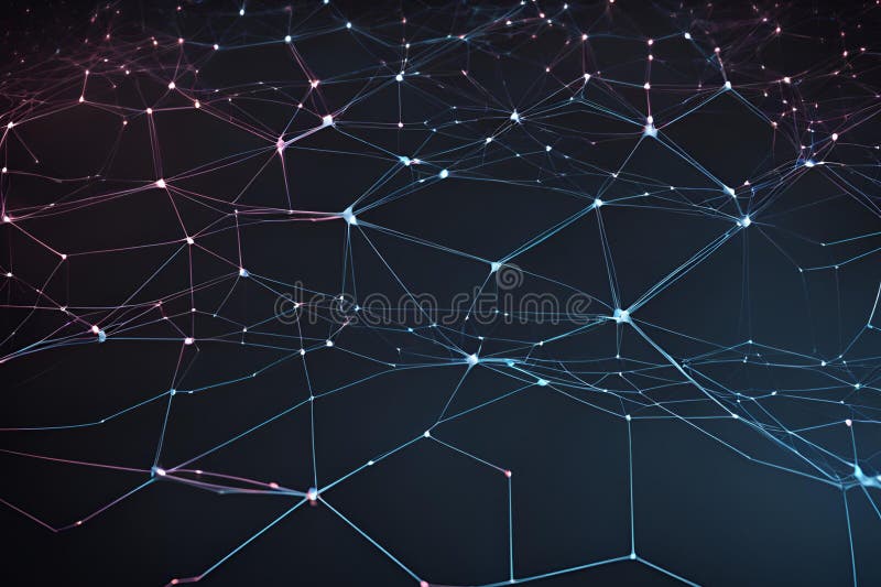 Data technology background. Abstract background. Connecting dots and lines on dark background. 3D rendering stock illustration
