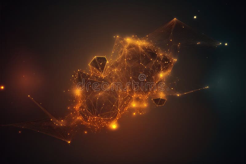 Data technology background. Abstract background. Connecting dots and lines on dark background stock illustration
