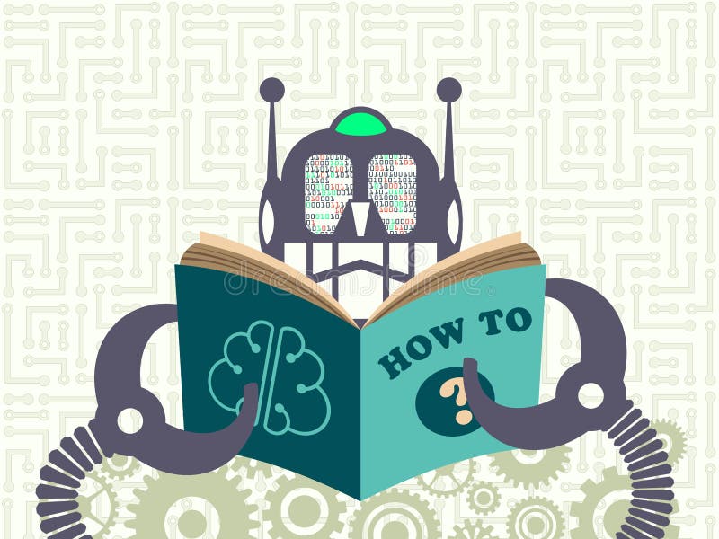 Data technology and machine learning concept. royalty free illustration