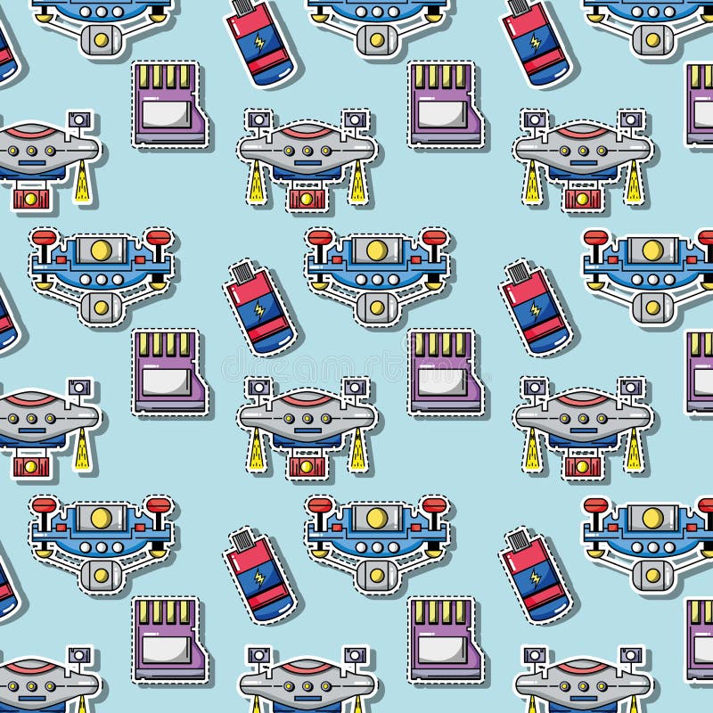 Data Technology Patches Sticker Background Design Stock Vector