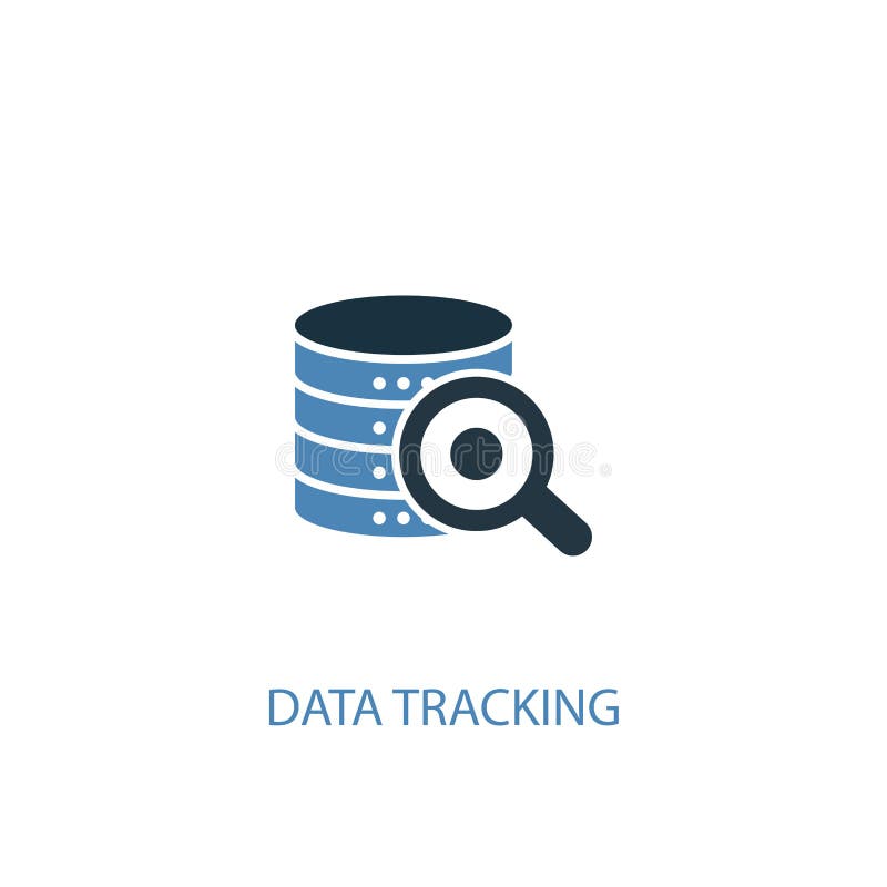 Data tracking concept 2 colored icon royalty free illustration