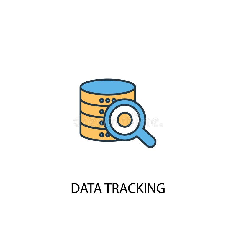 Data tracking concept 2 colored line stock illustration