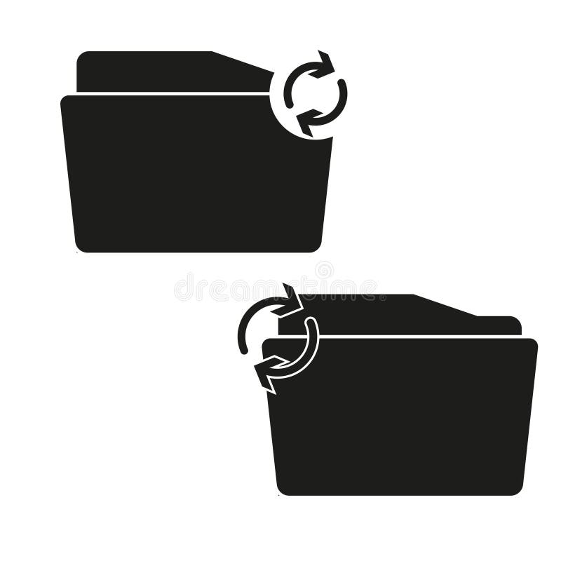 Data transfer folder icon. File synchronization symbol. Continuous update cycle. Efficient network management. royalty free illustration