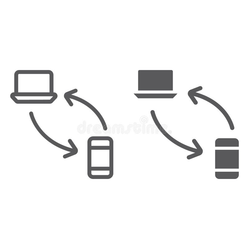 Computer Network Device & Data Communication Icon Set Stock Vector - Illustratio