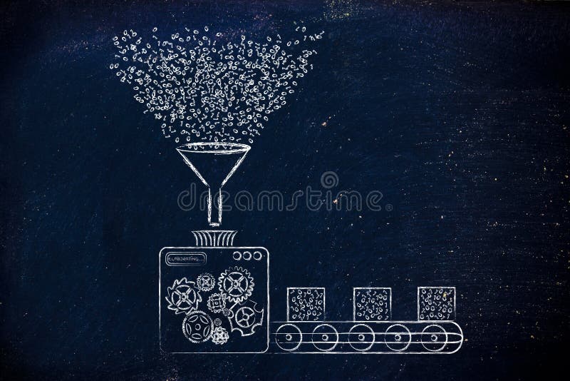Data transformation, factory processing binary code stock photography Data transformation, factory processing binary code stock photography