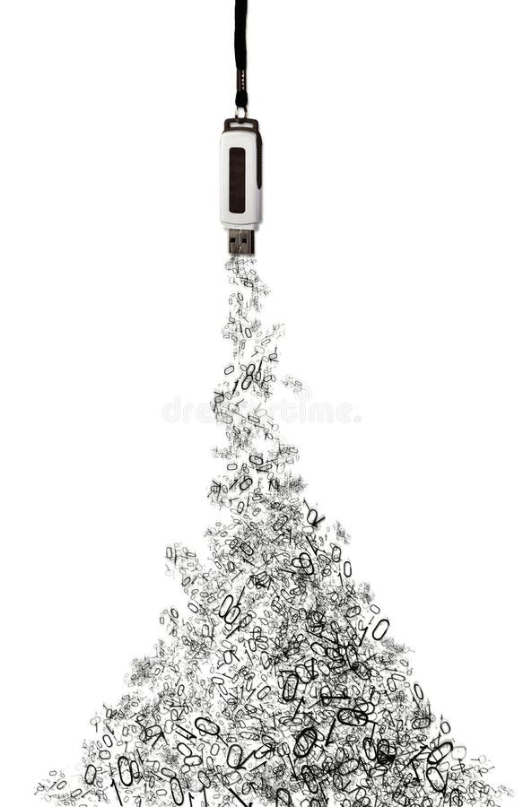 Data leaks from USB flash on a white background. Usb data transfer stock images, royalty-free photos and pictures