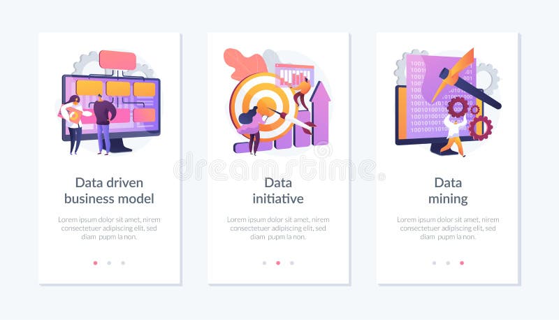 Data use in business webpage template. stock illustration