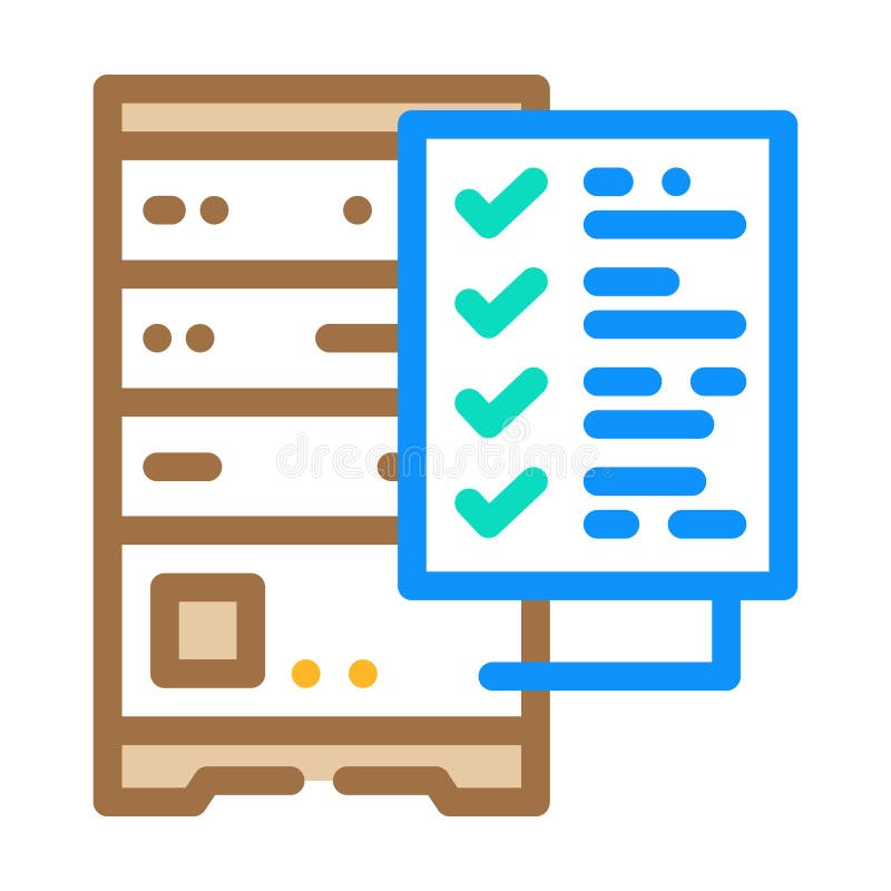 Data validation database color icon vector illustration stock illustration