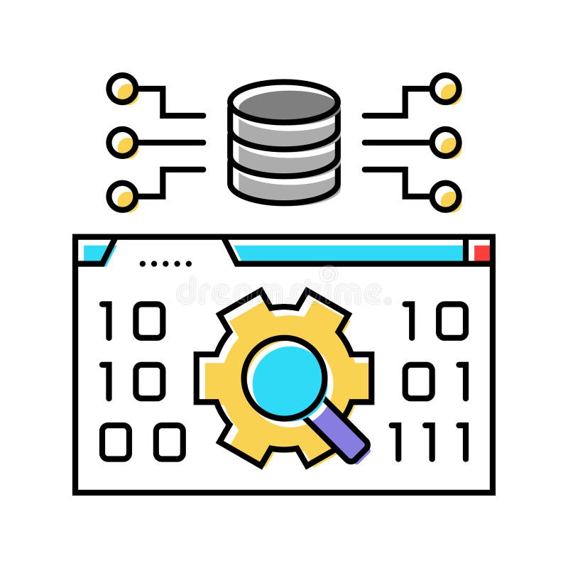 Data validation database color icon vector illustration. data validation database color icon vector. data validation database sign. isolated symbol illustration