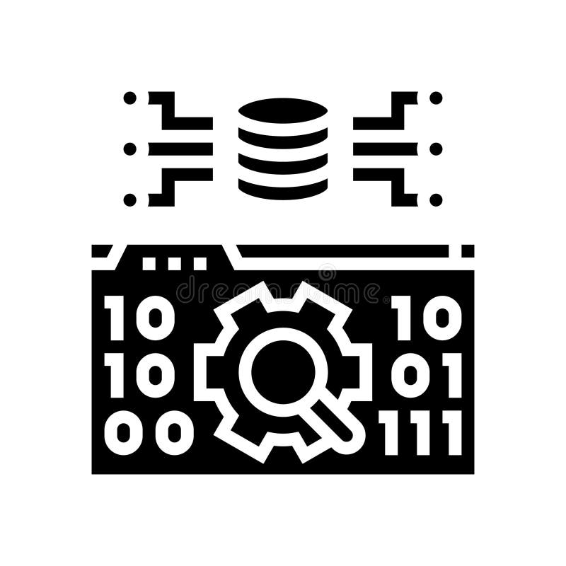 Data validation database glyph icon vector illustration stock illustration