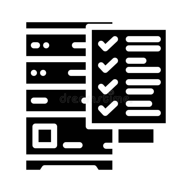Data validation database glyph icon vector illustration stock illustration