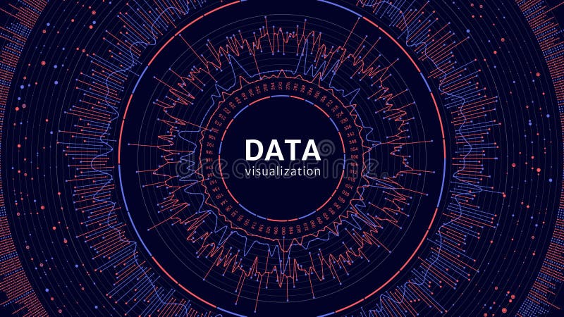 Data visualization. Big data futuristic concept. Graphic abstract background. royalty free illustration