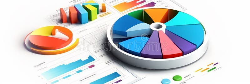 Data visualization charts diagrams, vibrantly illustration with white background vector illustration