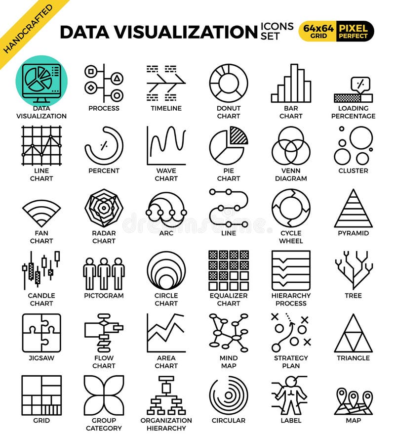 Data visualization icon set royalty free illustration