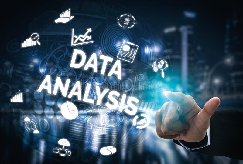 Data Analysis for Business and Finance Concept. Graphic interface showing future computer technology of profit analytic, online marketing research and information report for digital business strategy. Data Analysis for Business and Finance Concept. Graphic interface showing future computer technology of profit analytic, online marketing research and information report for digital business strategy