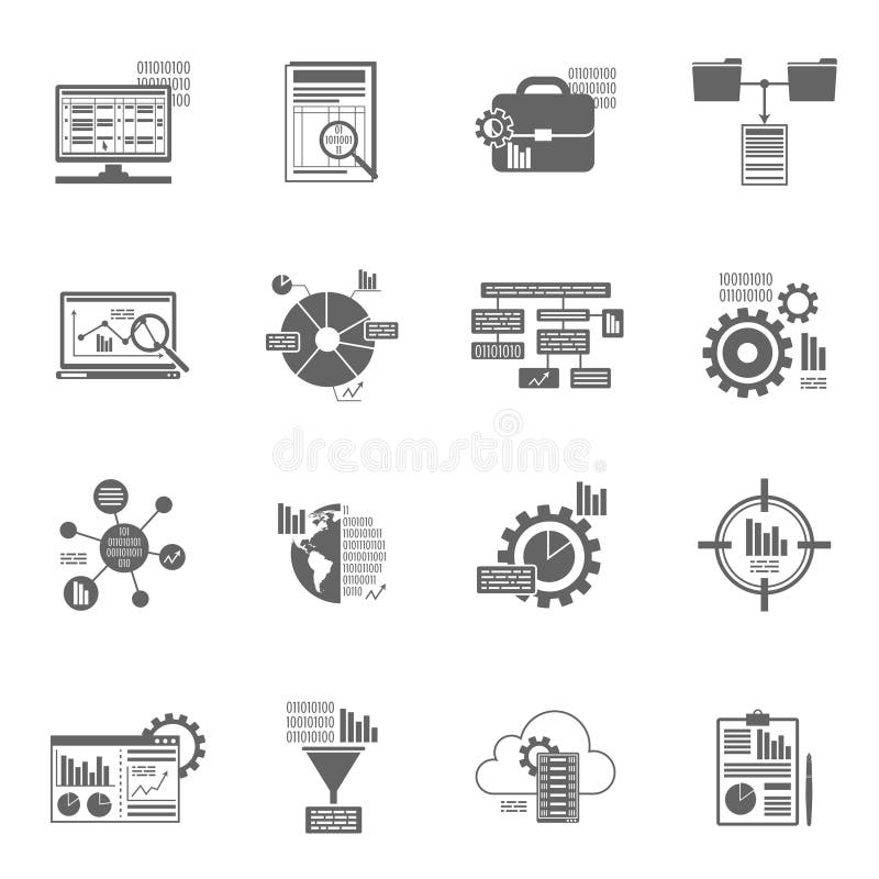 Dataanalyticssymboler royaltyfri illustrationer Dataanalyticssymboler royaltyfri illustrationer