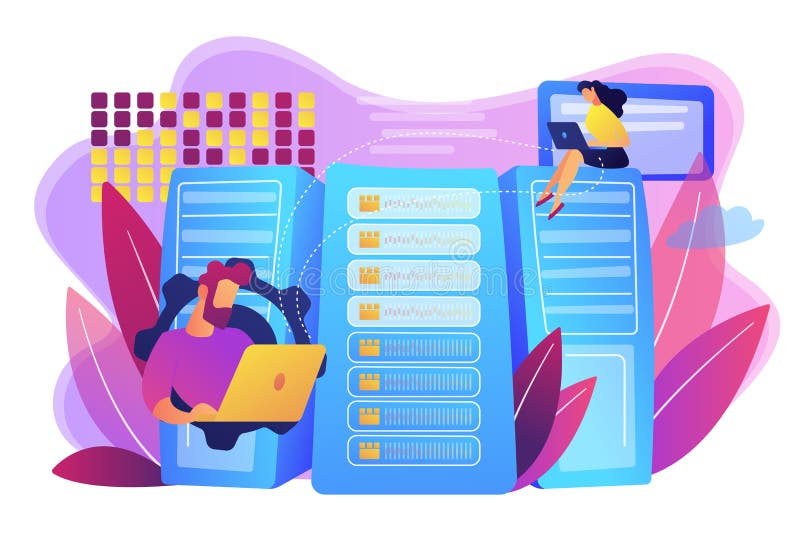 Big data storage concept vector illustration. stock illustration Big data storage concept vector illustration. stock illustration