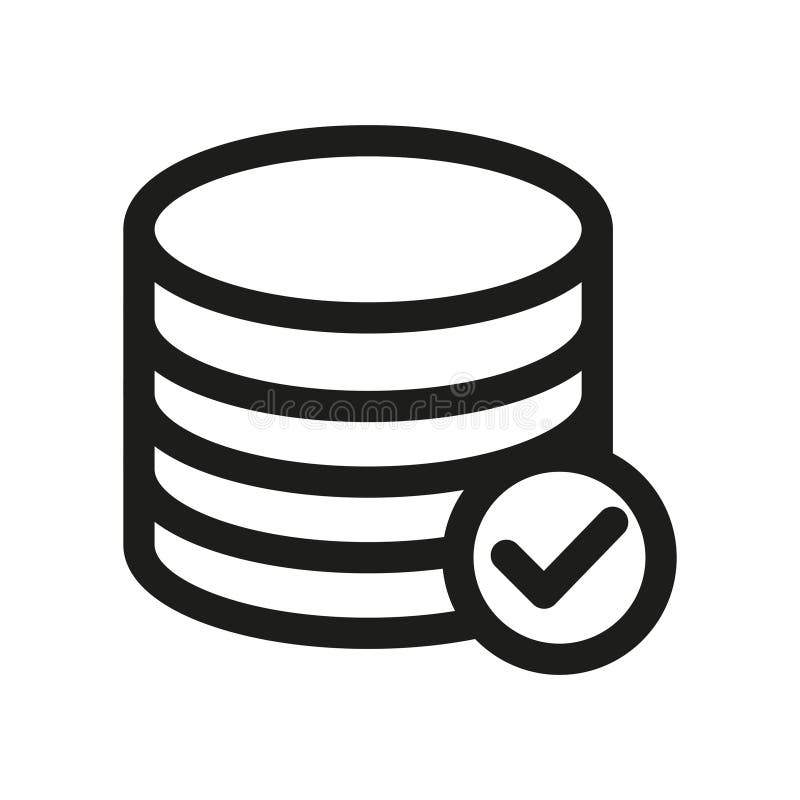 Database check icon. Server approval symbol. Vector design. royalty free illustration
