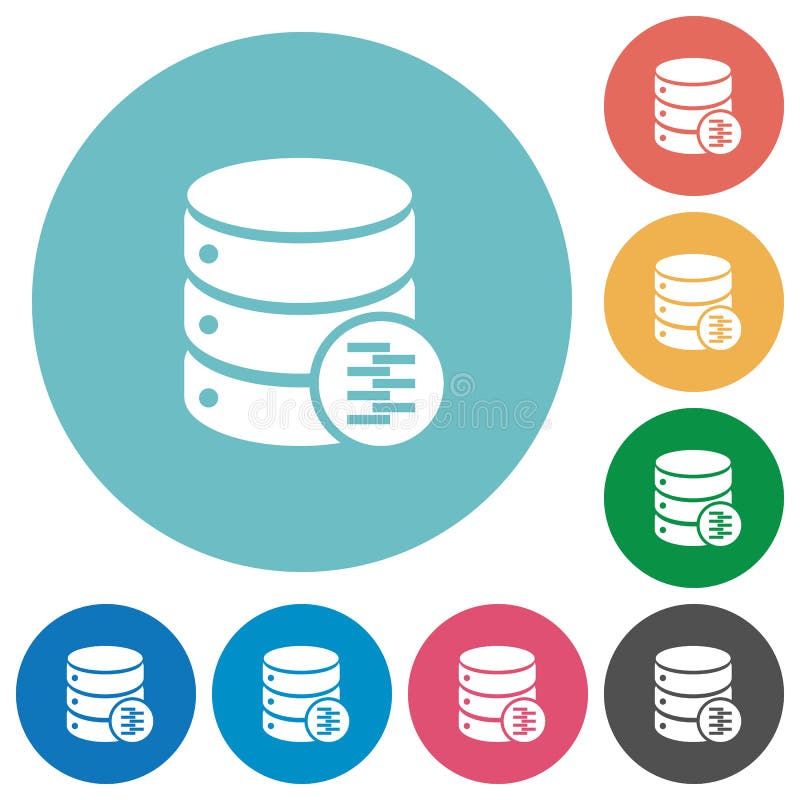 Database compress data flat round icons stock illustration