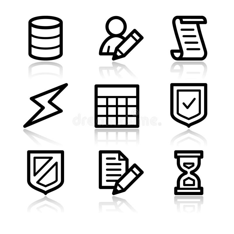 Database contour web icons