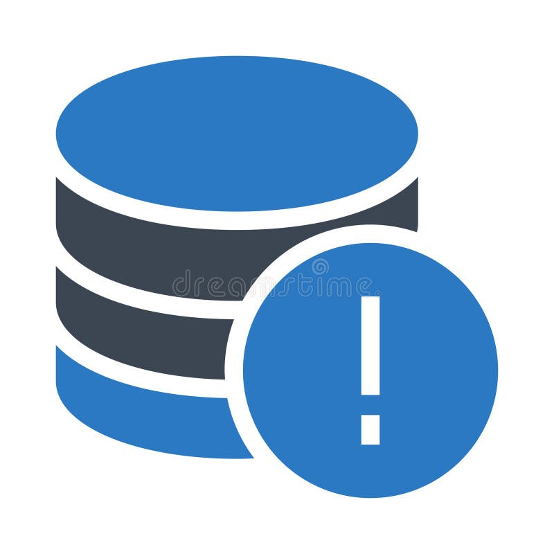 Database error glyphs double color icon stock illustration