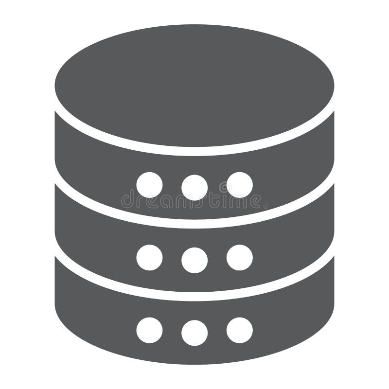 Database glyph icon set stock vector. Illustration of outline - 233133064