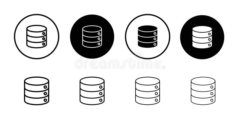 Database icon Flat fill set collection vector illustration