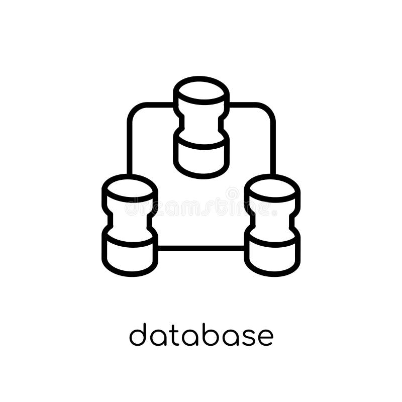 Database Interconnected icon. Trendy modern flat linear vector D royalty free illustration Database Interconnected icon. Trendy modern flat linear vector D royalty free illustration
