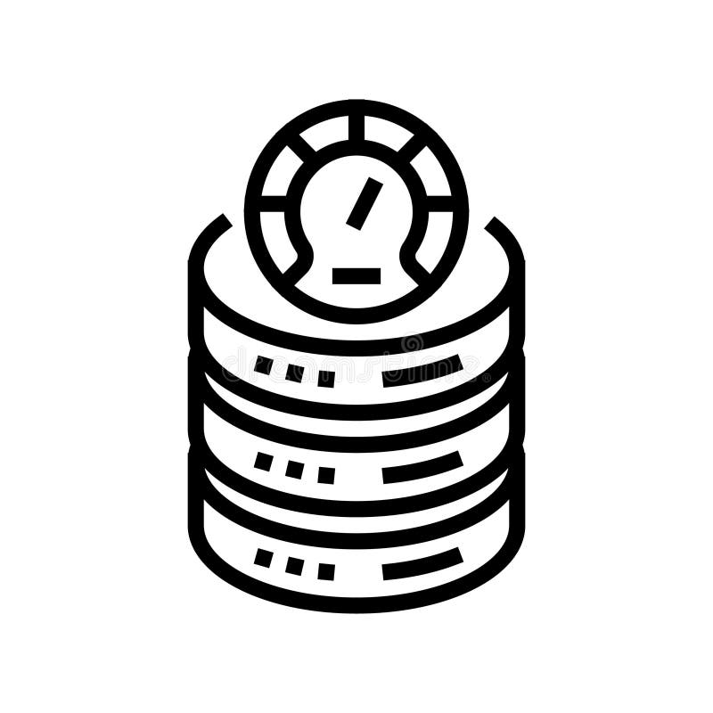 Database performance line icon vector illustration stock illustration