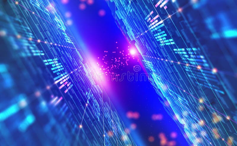 Database protection and secure transmission of information on blockchain network stock illustration