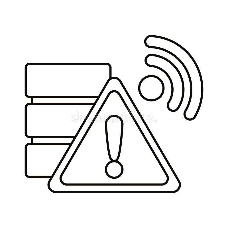 Database server alert wifi on white background stock illustration
