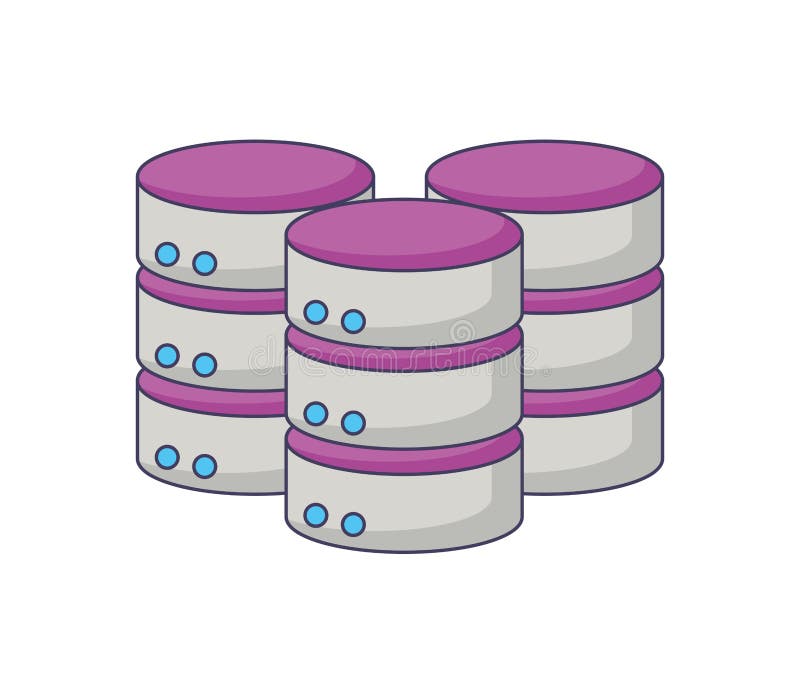 Database server center storage data system stock illustration