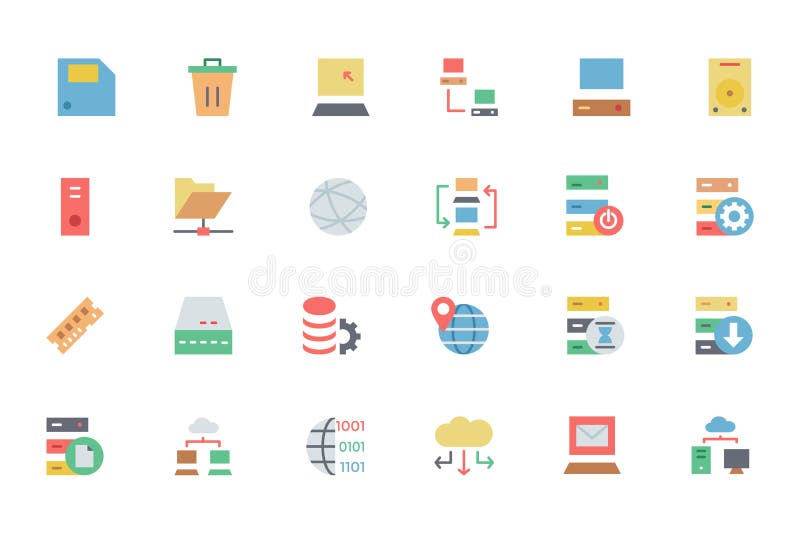 Database and Server Colored Vector Icons 2 stock illustration Database and Server Colored Vector Icons 2 stock illustration