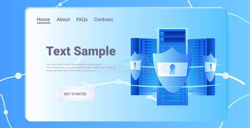 Database server protection big data privacy security concept horizontal copy space stock illustration