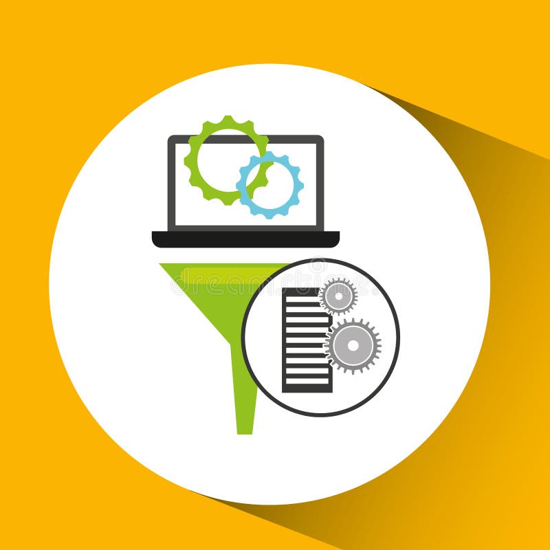 Database setting analysis computer gear royalty free illustration
