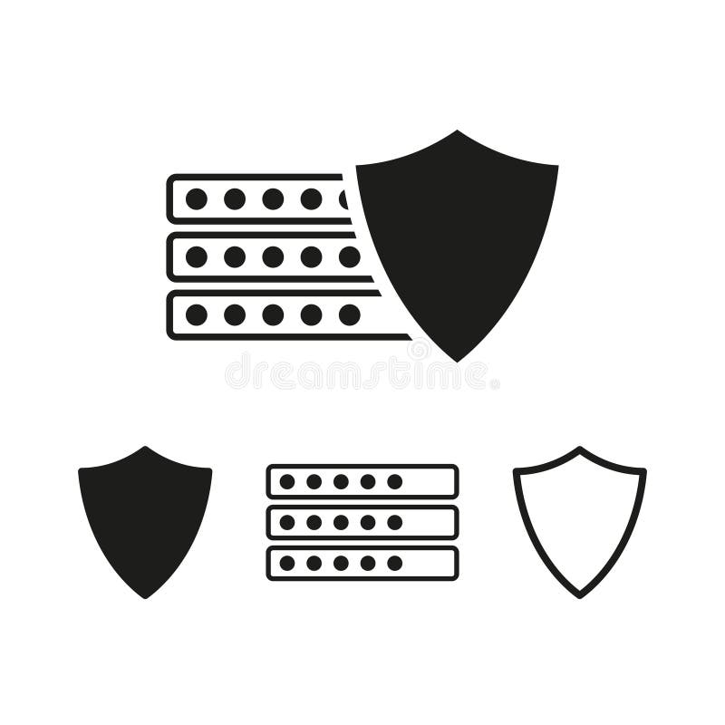 Database shield icon. Cybersecurity protection symbol. Secure data access. Digital safety vector. vector illustration