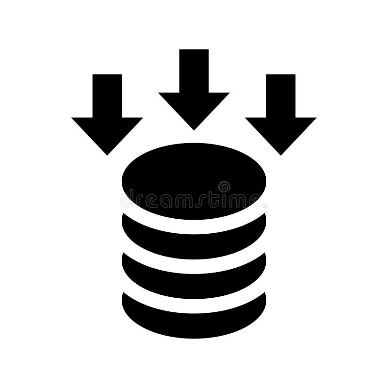 Database, Storage, Data Storage Icon. Black Vector Graphics Stock