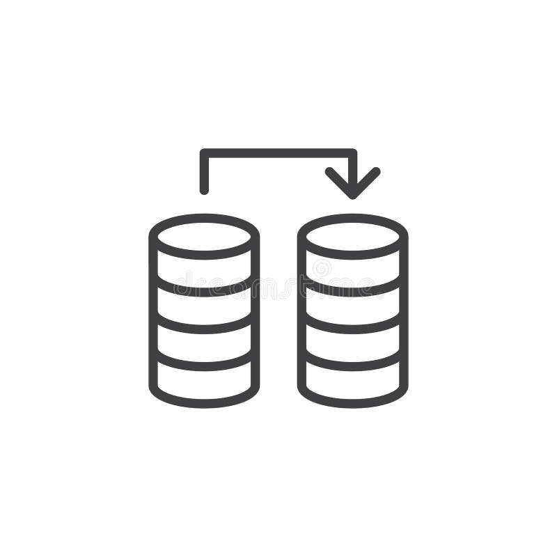 Database transfer files line icon vector illustration
