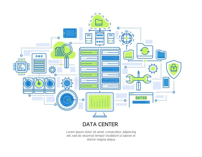 Datacenter Linear Design royalty free illustration