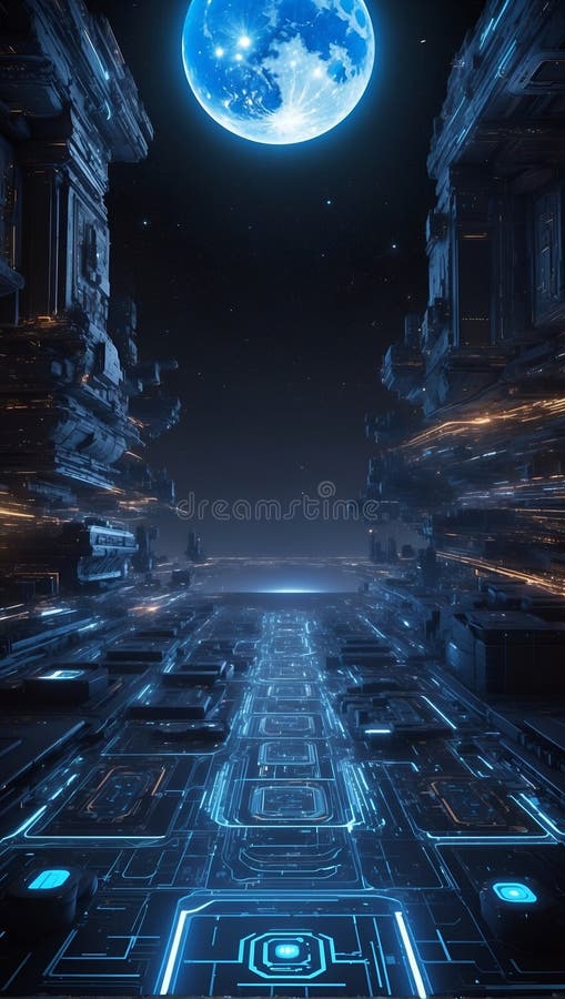 DataEclipse Nexus: QuantumQuotient\'s Frontier Revelation. AI generate royalty free illustration