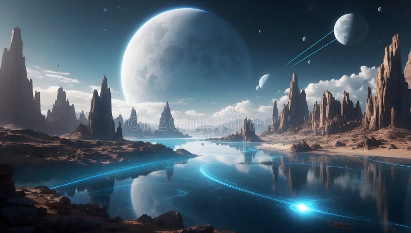 Dataeclipse odyssey : rivoluzione quantumquoziente scatenata. generazione di aiuti royalty illustrazione gratis