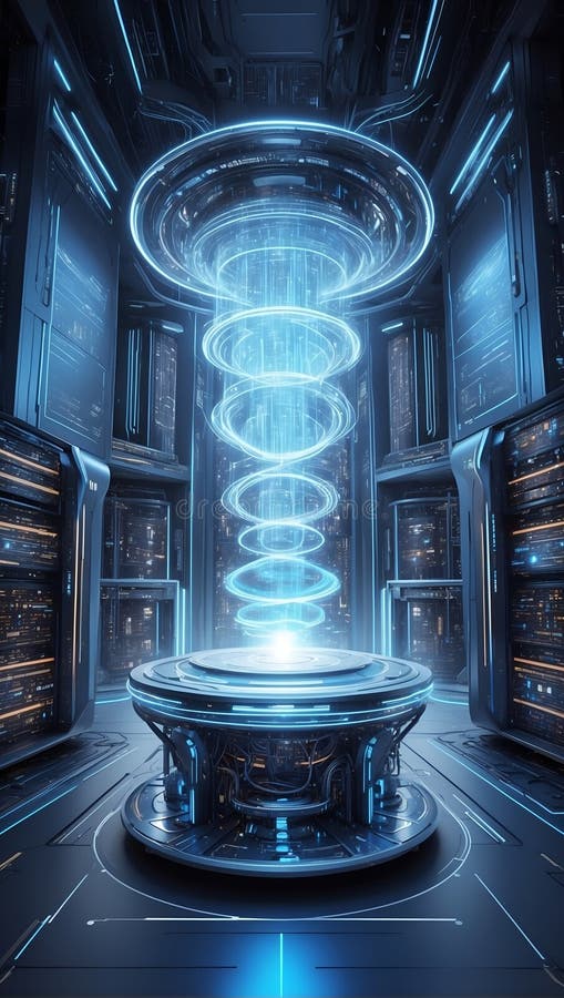 Dataeclipse : überreale Visionen von Quantumquotienten morgen. ai generieren vektor abbildung