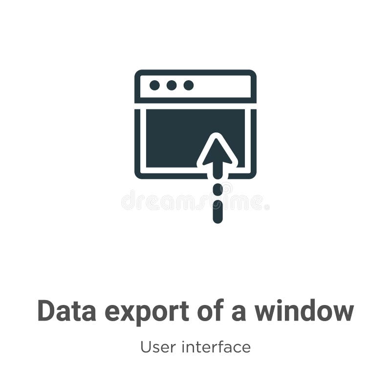 Dataexport i ett fönster med en pilvektorikon på vit bakgrund Platta vektordata för export av ett fönster med en pilikon stock illustrationer Dataexport i ett fönster med en pilvektorikon på vit bakgrund Platta vektordata för export av ett fönster med en pilikon stock illustrationer
