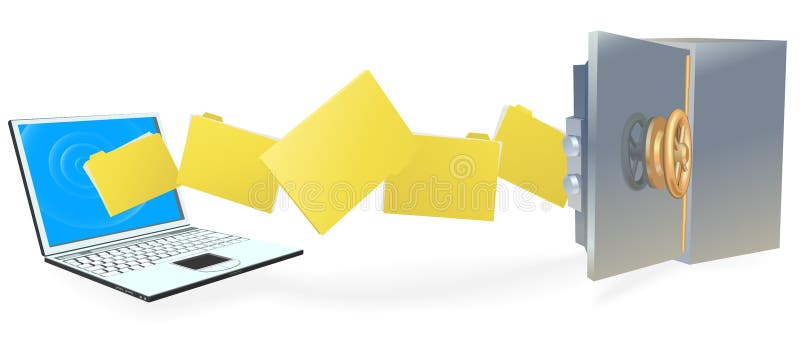 dataregisterbärbar dator som överför säkert stock illustrationer dataregisterbärbar dator som överför säkert stock illustrationer