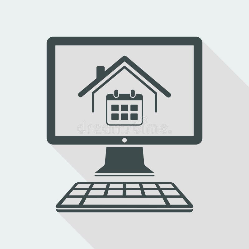 Date of appointment - Vector icon of computer application royalty free illustration